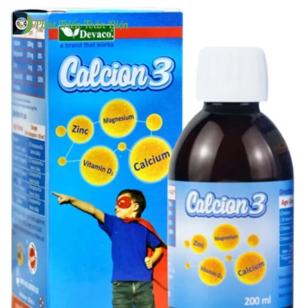 Calcion3 - Chắc Khỏe Xương, Phát Triển Chiều Cao Tối Ưu (200ml, Nhập Khẩu Chính Hãng Châu Âu)