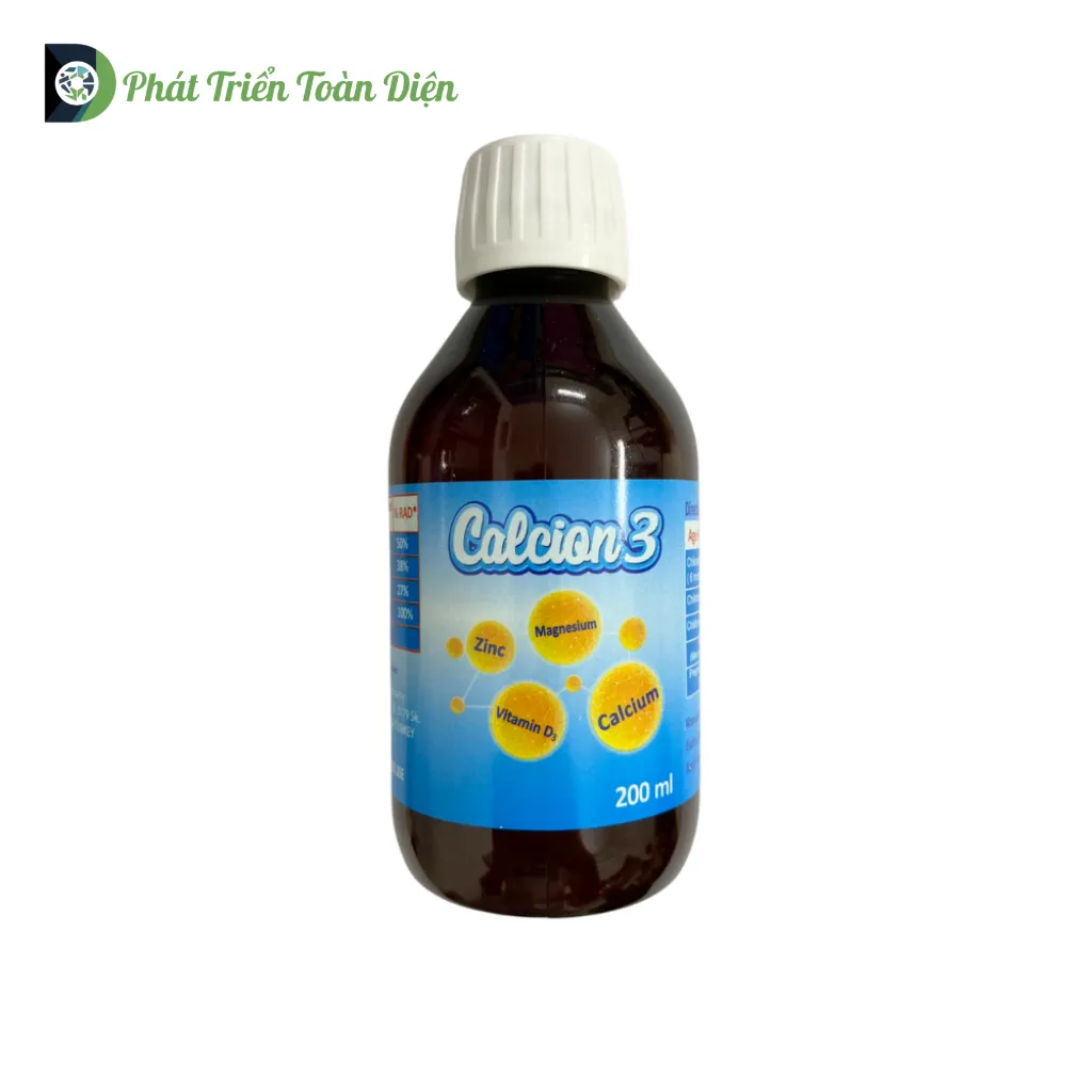 Calcion3 – Chắc Khỏe Xương, Phát Triển Chiều Cao Tối Ưu (200ml, Nhập Khẩu Chính Hãng Châu Âu)