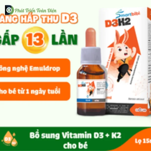 Sản Phẩm Smartbibi D3K2 Emuldrop – Hấp Thu Tốt Hơn Vóc Dáng Cao Hơn